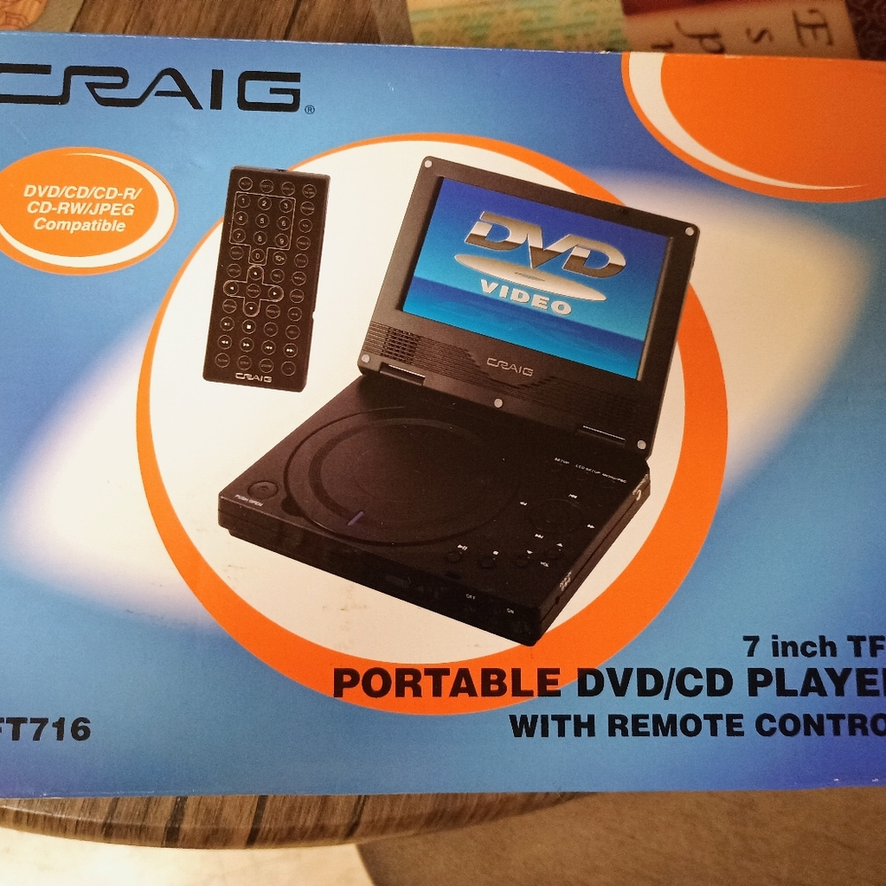 Craig Black Portable DVD/CD Player with Remote